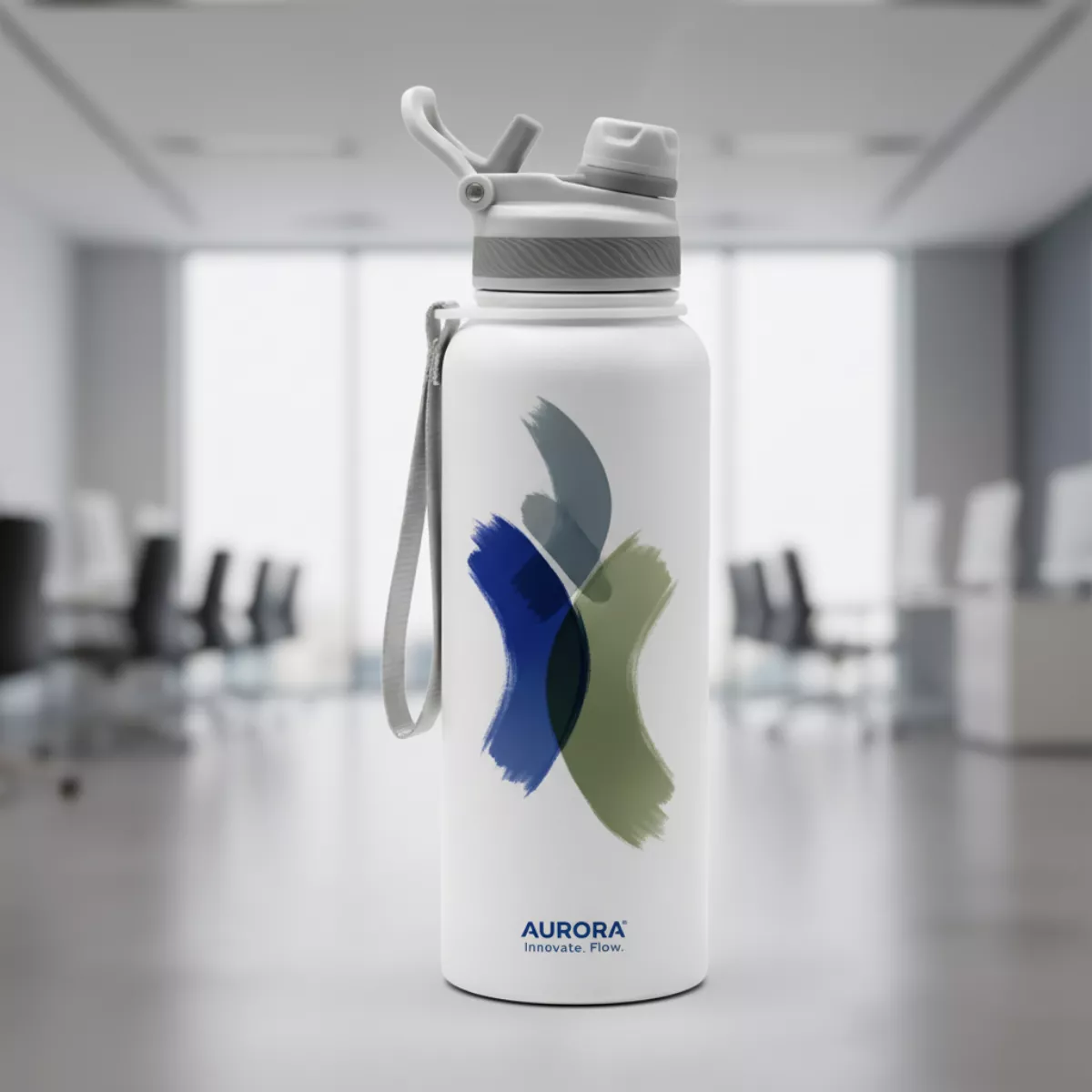Custom hydration bottle in company retreat pack
