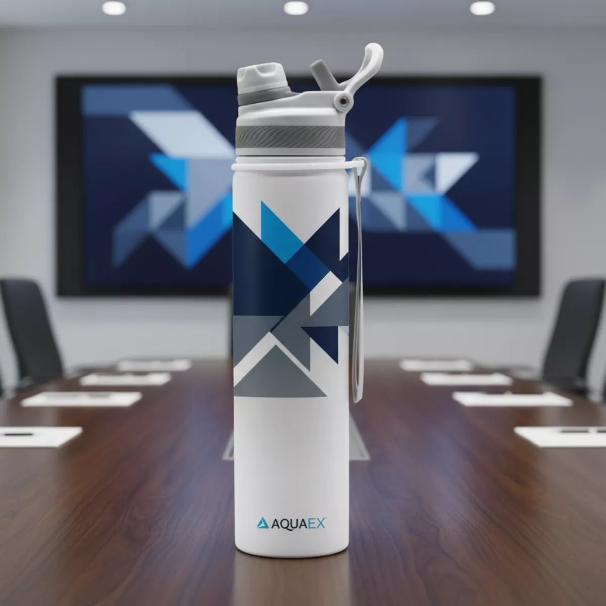 Printed bottle included in corporate swag pack