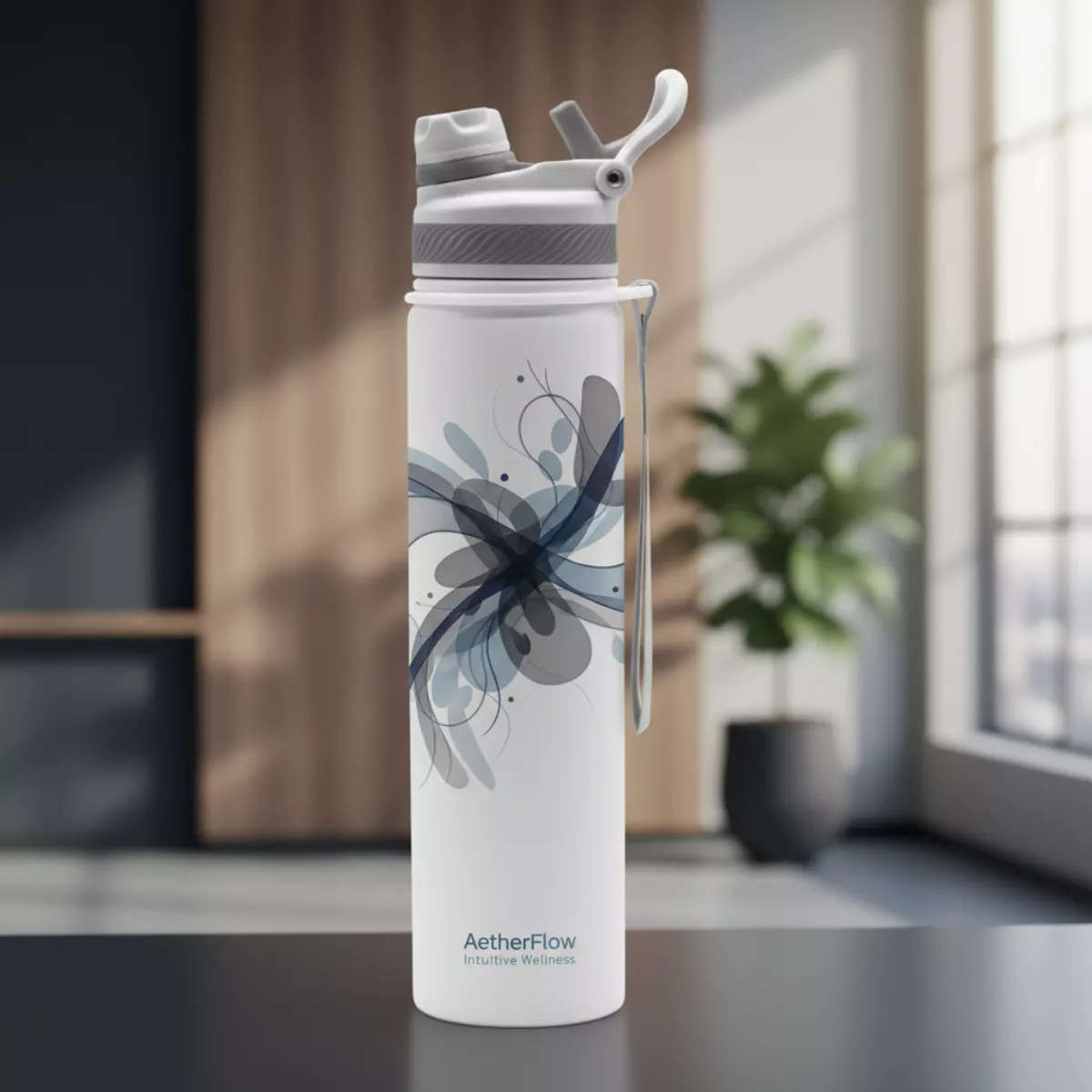 Professional bottle with business colours and logo
